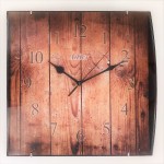 AG171 klok met houtmotief en gebogen glas