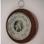 Ronde barometer mahonie / chroom Fischer 1366RS-22