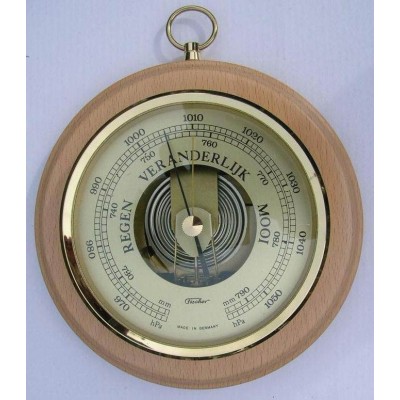 Blank houten barometer Fischer