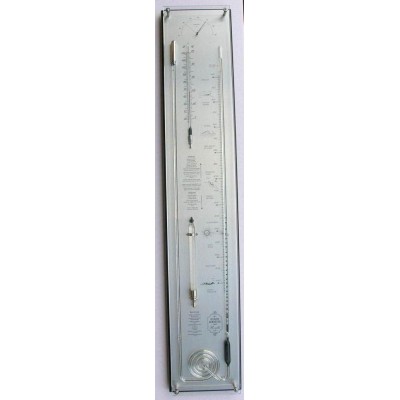 BK - Zwart/rvs contrabarometer breed+glas YF