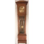 Staande eiken klok met glas in lood