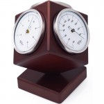 Staand Fischer weerstation mahonie/chroom