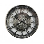 Matmetalen stationsklok + draaiende raderen