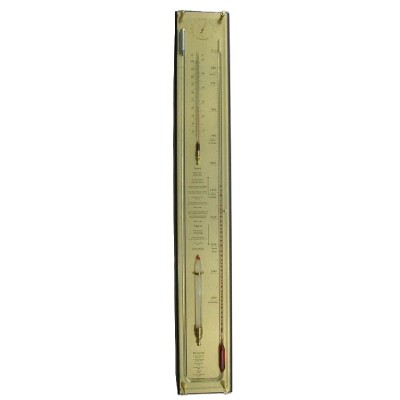 Contrabarometer zwart / messing + glas
