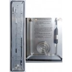 Zwart/rvs contrabarometer breed+glas 