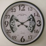 Klok + draaiende raderen zwart CB7006